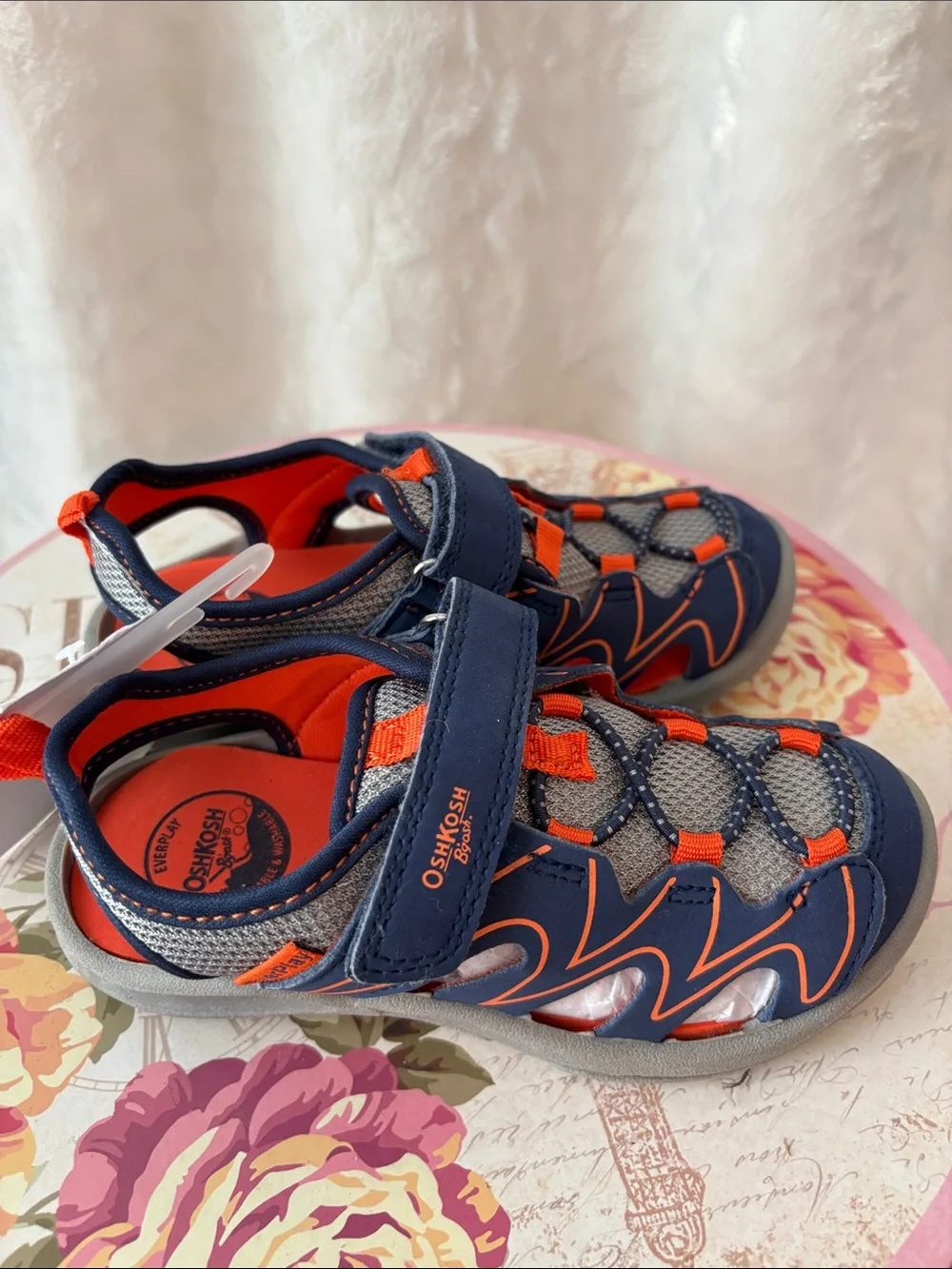 OshKosh B'gosh Navy and Orange Kids Water Shoes